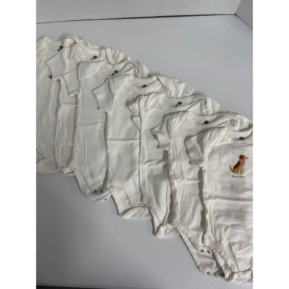 Small Story‎ Baby 7-Pack Days of the Week Dog Bodysuits Cream 3-6 Months